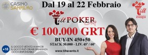Tilt Poker Cup Sanremo: il programma dal 16 al 22 Febbraio con 100.000€ Gtd