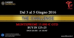 Casinò di Sanremo: nel week end arriva "The Challenge" by Tilt Events