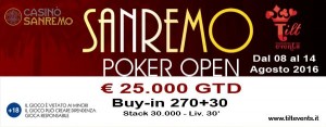 Casinò di Sanremo: il programma completo di Agosto, 4 tornei al via by Tilt Events!