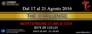Casinò di Sanremo: va in scena The Challenge by Tilt Events con montepremi da 15.000€