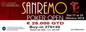 Sanremo Poker Open: da venerdì la corsa ai 25.000 euro garantiti nel main event