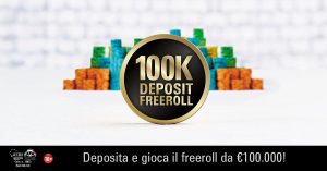 Pokerstars.it lancia un freeroll da €100.000: deposita almeno €20 per partecipare al Day 1