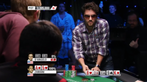 Ryan D'Angelo, che tilt! Smaschera un bluff con Q-high, ma non basta e perde contro A-high