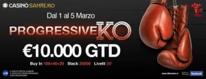 Il Casinò di Sanremo diventa Progressive KO, €10.000 GTD da stasera fino al 5 marzo!