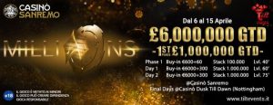 PartyPoker MILLIONS annuncia la seconda data italiana: dal 6 al 15 Aprile al Casinò di Sanremo!!