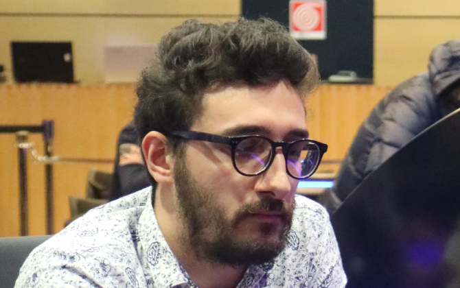 Simone durante il tavolo finale del WSOP Circuit Italy Main Event