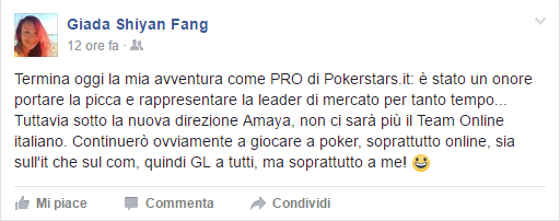 Giada Fang PokerStars Twitter