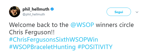 Il tweet di Phil Hellmuth