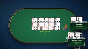 Colpo da $157.000 di OtB_RedBaron su Trueteller: con K-K scoppia A-A su entrambi i board!