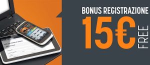 15€ di Bonus Free per scommesse sportive e Casinò su SNAI!