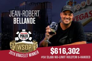 WSOP 2018: Jean-Robert Bellande vince il primo braccialetto e $616.000! Trionfo online per Chance Kornuth
