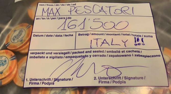 WSOP Europe Max Pescatori stack