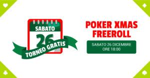 Torneo gratis: stasera alle 18 il super freeroll di Sisal Poker con bel regalo di Natale