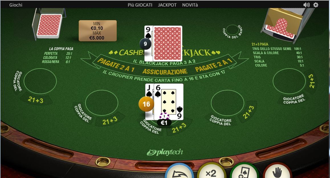 Cashback Blackjack Snai