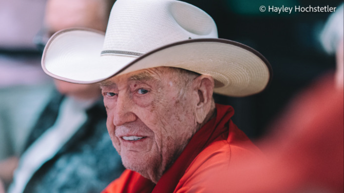 Doyle Brunson Courtesy Pokernews & Hayley Hochstetler