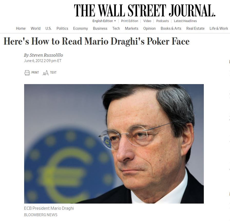 wall street mario draghi poker face