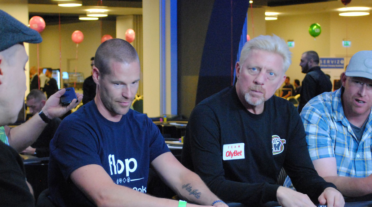 Boris Becker con Patrik Antonius in un evento di qualche tempo fa