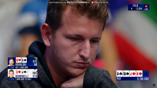 La linea di Giuliano Bendinelli con top pair 4 left al Main EPT Barcellona [VIDEO]