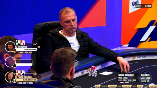 Paolo Calculli terzo con deal al Main Event Eureka, Di Giacomo il miglior azzurro all'High Roller!