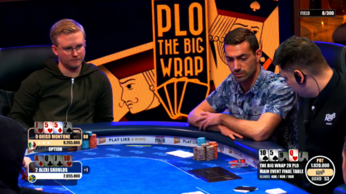 Segui lo streaming live con Diego Montone al tavolo finale del Main Event Big Wrap PLO