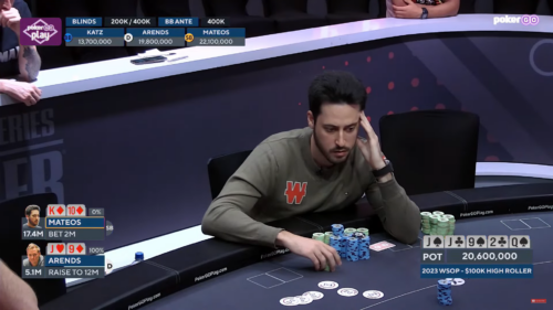 Lo spot 3 left che ha cambiato l'inerzia del 100k High Roller WSOP: Mateos si poteva salvare con scala?