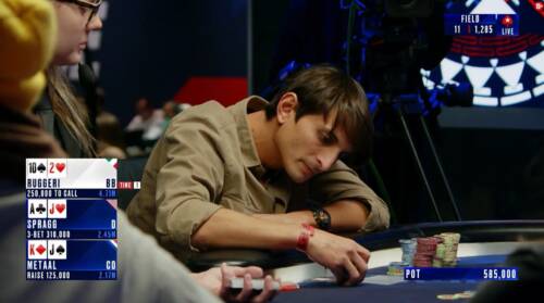 La cold-4bet in bluff di Umberto Ruggeri con le Doyle Brunson 11 left al Main Event EPT Praga