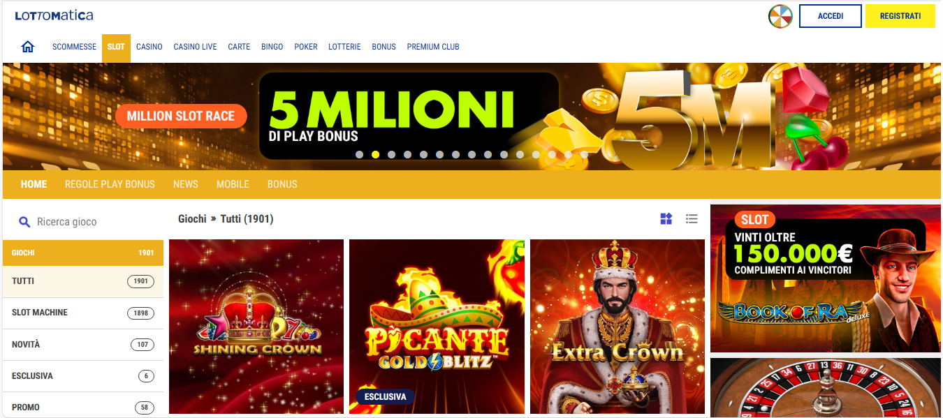 Recensione completa di Lottomatica Casino - Assopoker