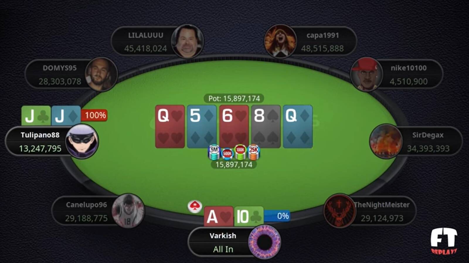 tavolo finale sunday million 17 prima mano