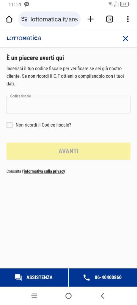 Registrazione Lottomatica Poker Step 1