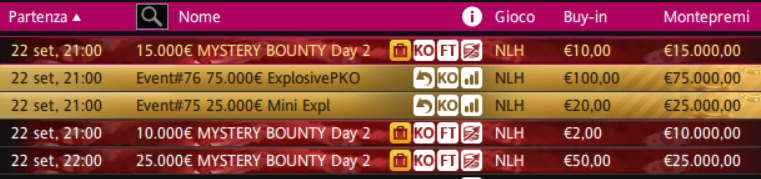 tornei online ipoker domenica 22 settembre