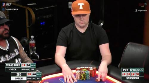 Sessione fuori statistica allo Hustler Casinò Live, Mike Moncek entra nel 99% delle mani!