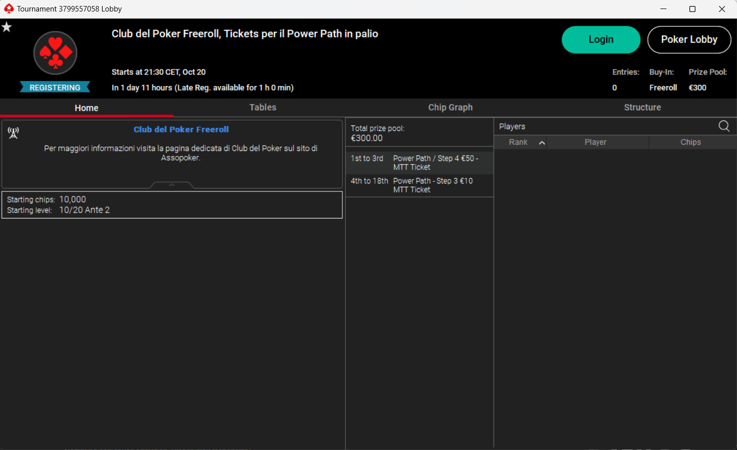 club del poker freeroll