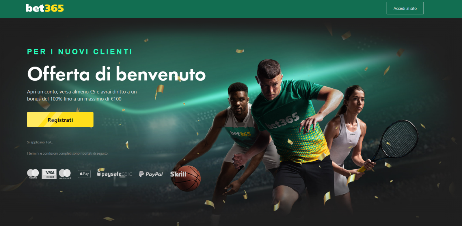 Iscrizione a Bet365