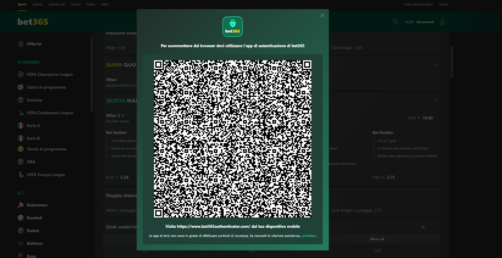 Autorizzare la Geo Localizzazione per le giocate su Bet365