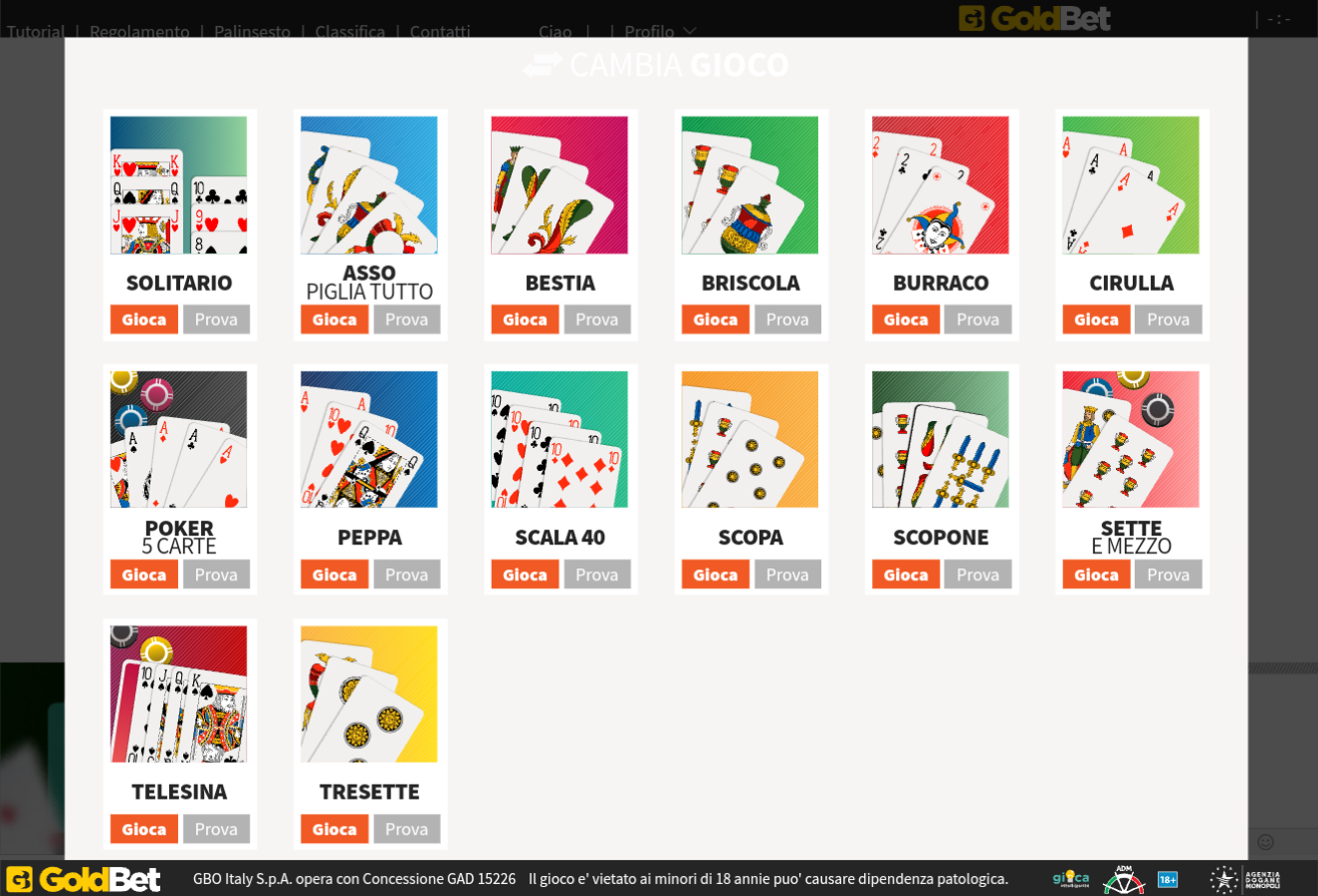 Giocare in modalità "For Fun" nei giochi di carte su GoldBet