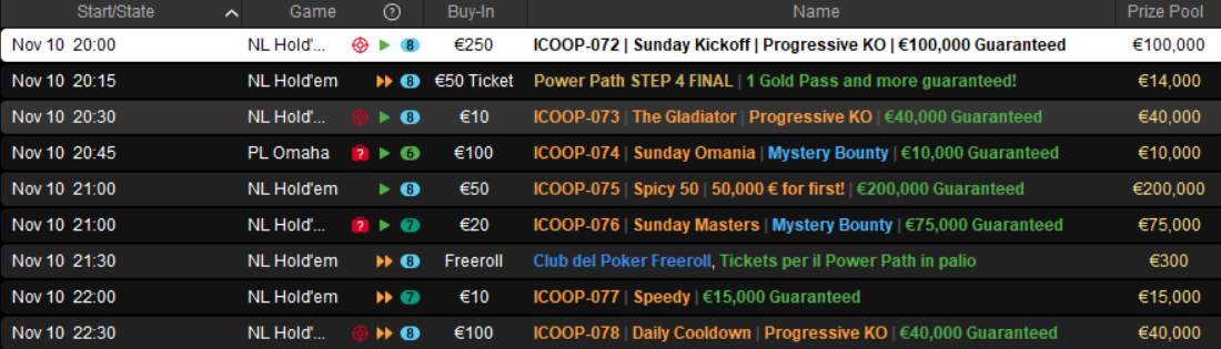 tornei pokerstars domenica 10 novembre