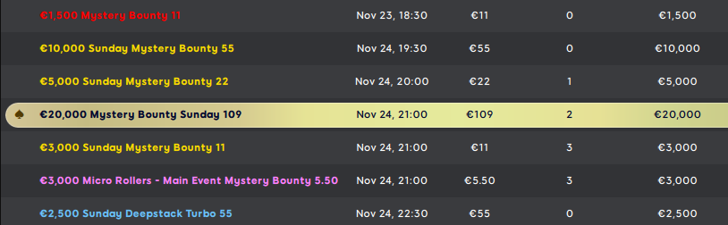 tornei 888poker domenica 24 novembre