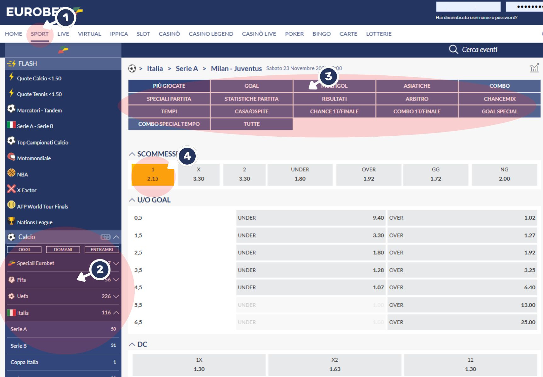 Guida alle scommesse su Eurobet - Assopoker