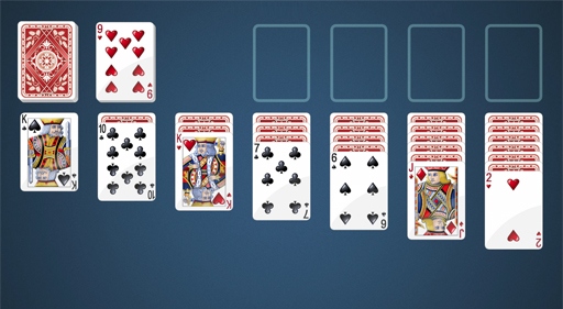 solitario klondike nel suo schema tradizionale