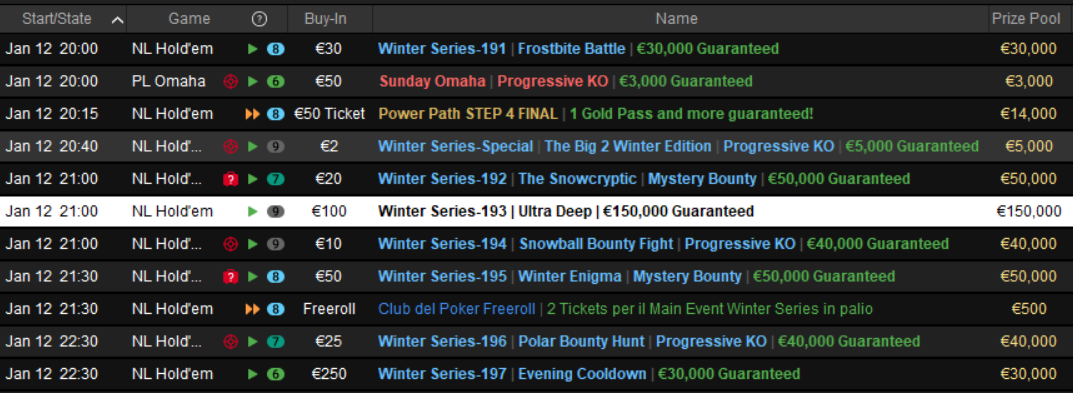 tornei pokerstars