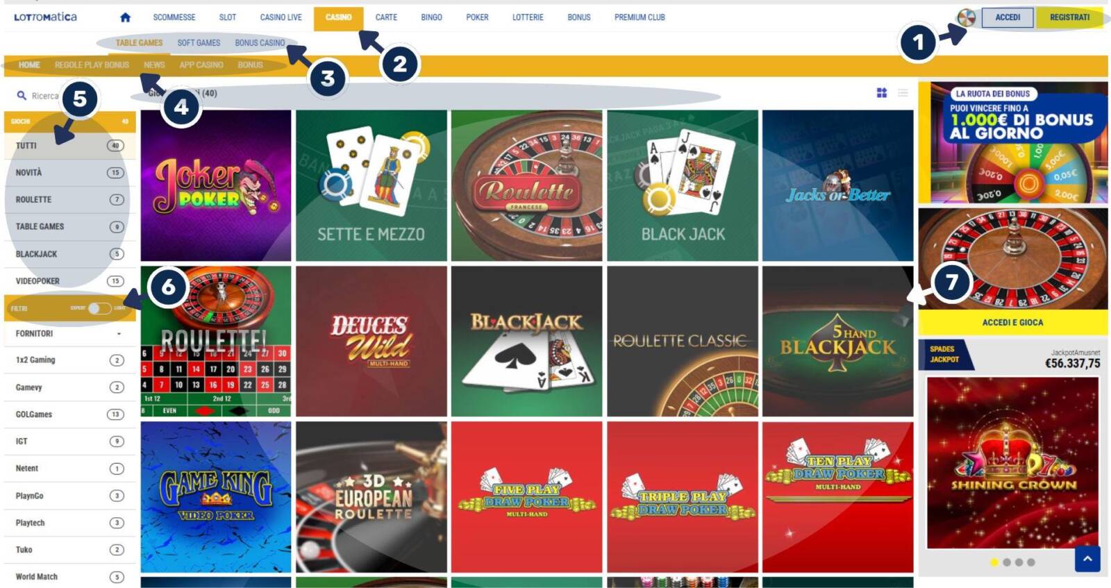 HomePage Lottomatica Casinò