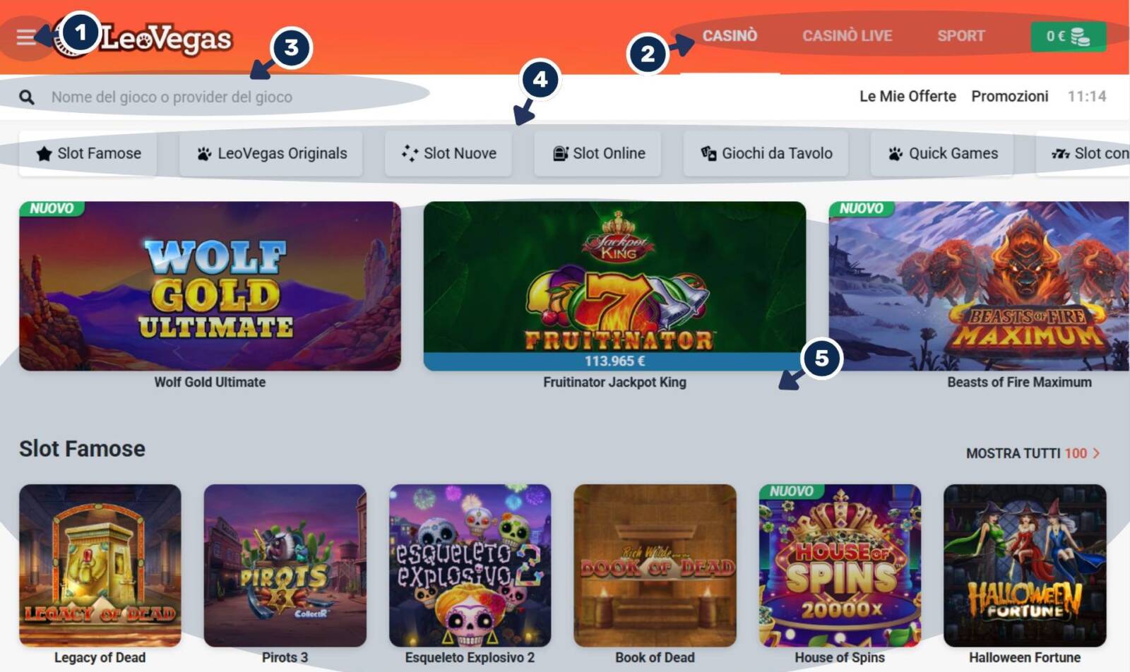 HomePage LeoVegas Casinò