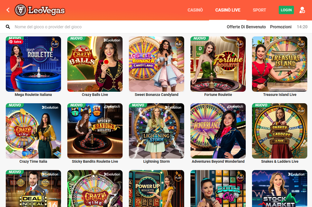 I "Game Show" disponibili su LeoVegas
