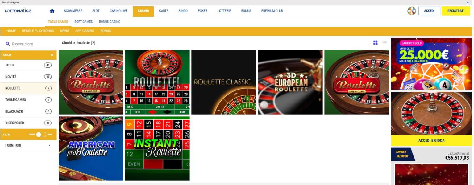 Recensione completa di Lottomatica Casino - Assopoker