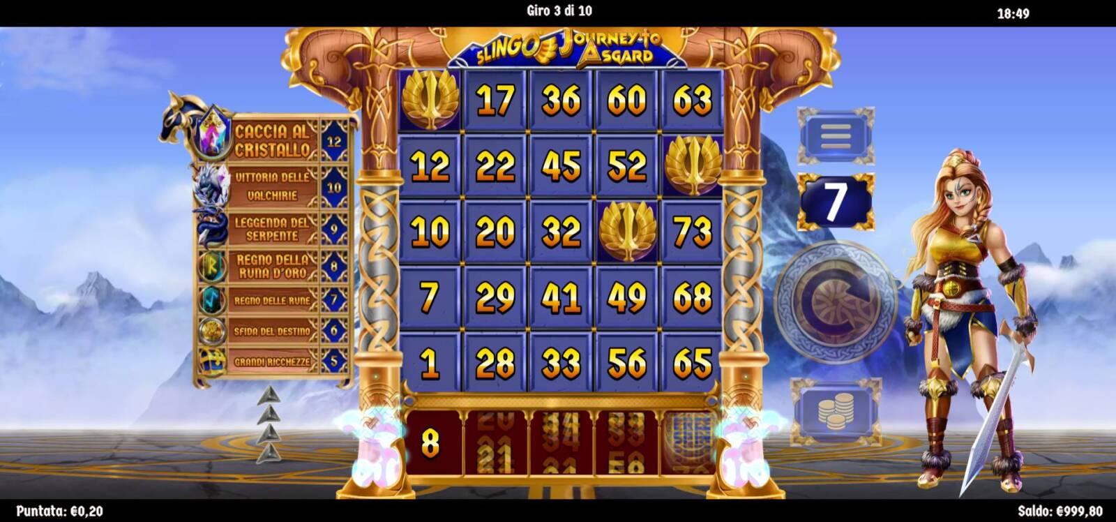 Il gioco "Slingo" su Lottomatica Casinò