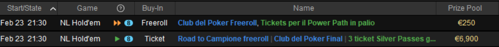 freeroll club del poker