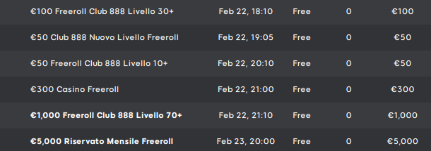 freeroll 888poker