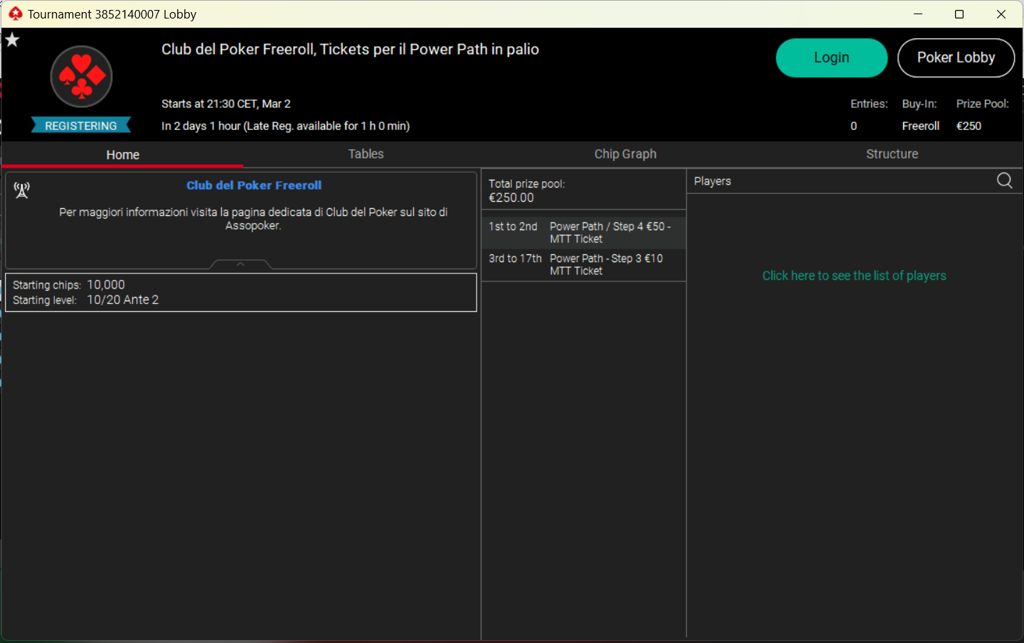 club del poker freeroll