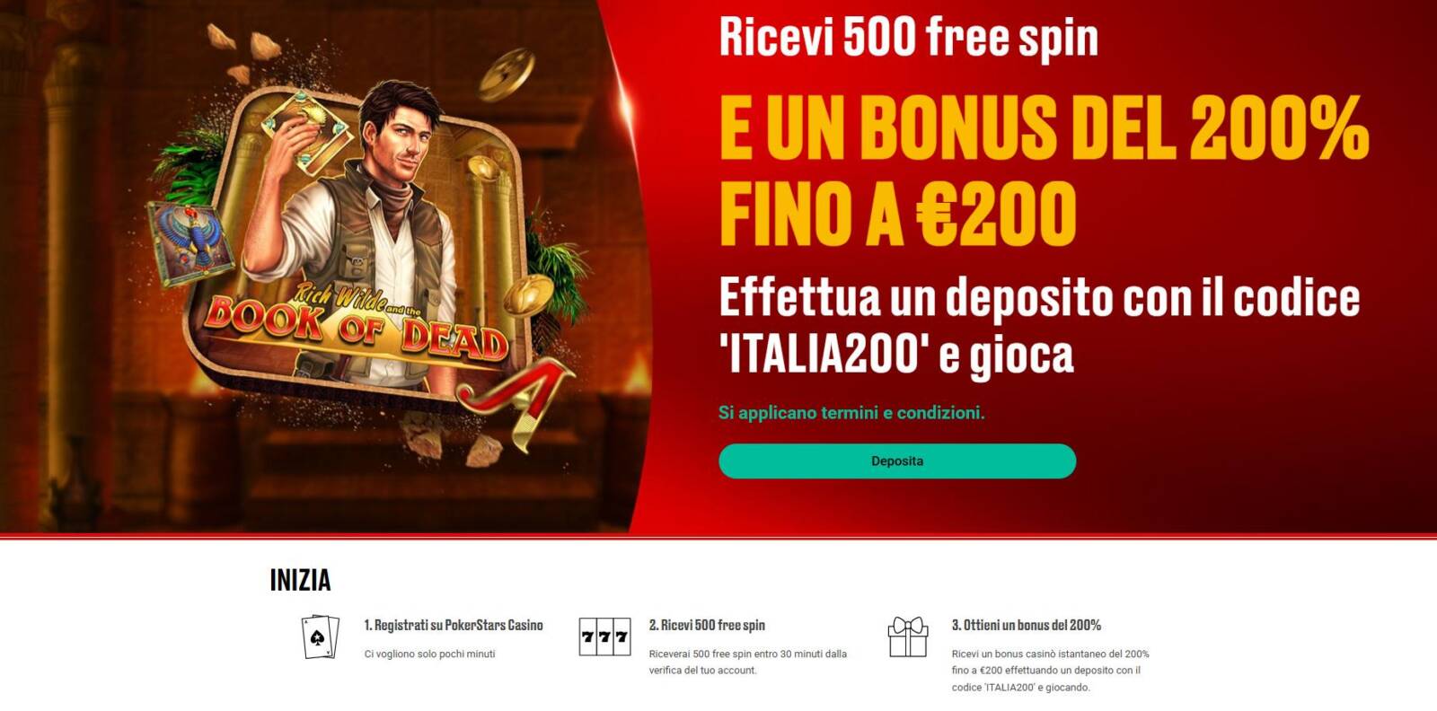 Il Bonus di Benvenuto su PokerStars Casinò