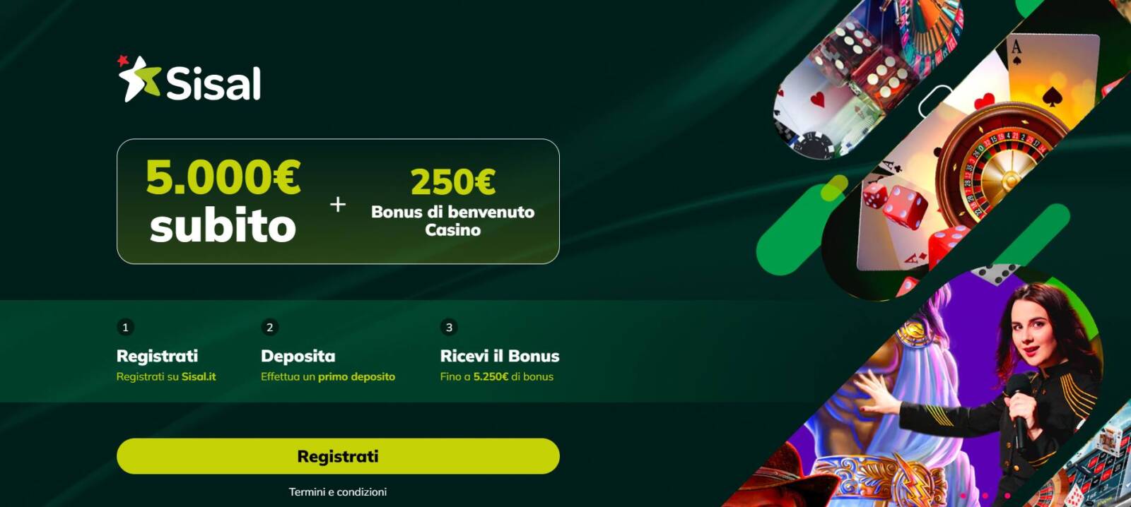 Il Bonus di Benvenuto a Sisal Casinò